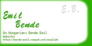 emil bende business card